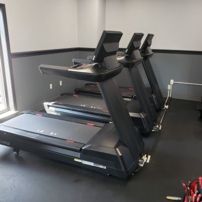 row of treadmills